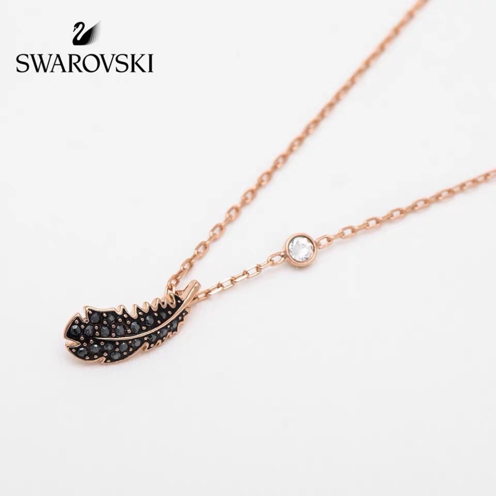 Swarovski Naughty Necklace, Black & Rose Gold